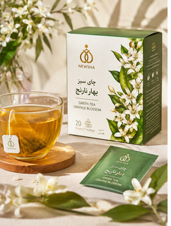 چای سبز بهارنارنج نیوشا ۲۰ ساشه | دمنوش آرامشبخش و خوشعطر